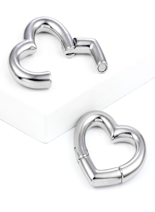 Earblity 2PCS Heart Ear Weights Piercing Ear Plugs Tunnels For Stretched Ears Lobe Hypoallergenic 316 Stainless Steel Ear Gauges Body Jewelry Stretchers 6mm (2g) - Image 2